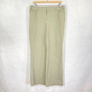 Eddie Bauer Slightly Curvy Flare Leg Pants 12Tall Khaki